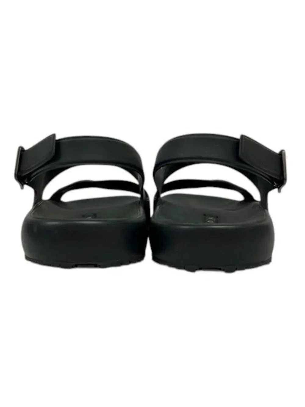 Prada Rubber Sandals Shower Strap Logo 7 Black